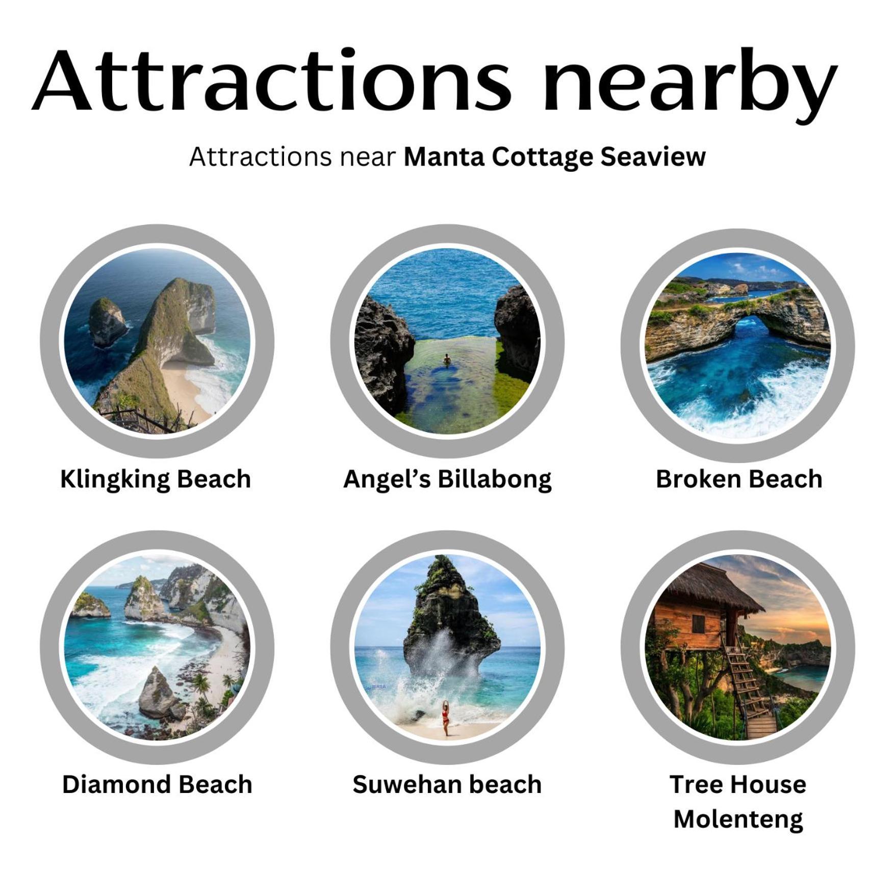 Manta Cottages With Sea View Batununggul Exterior foto